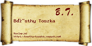 Básthy Toszka névjegykártya